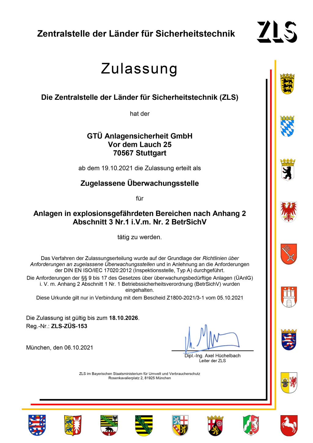 ZLS-Urkunde