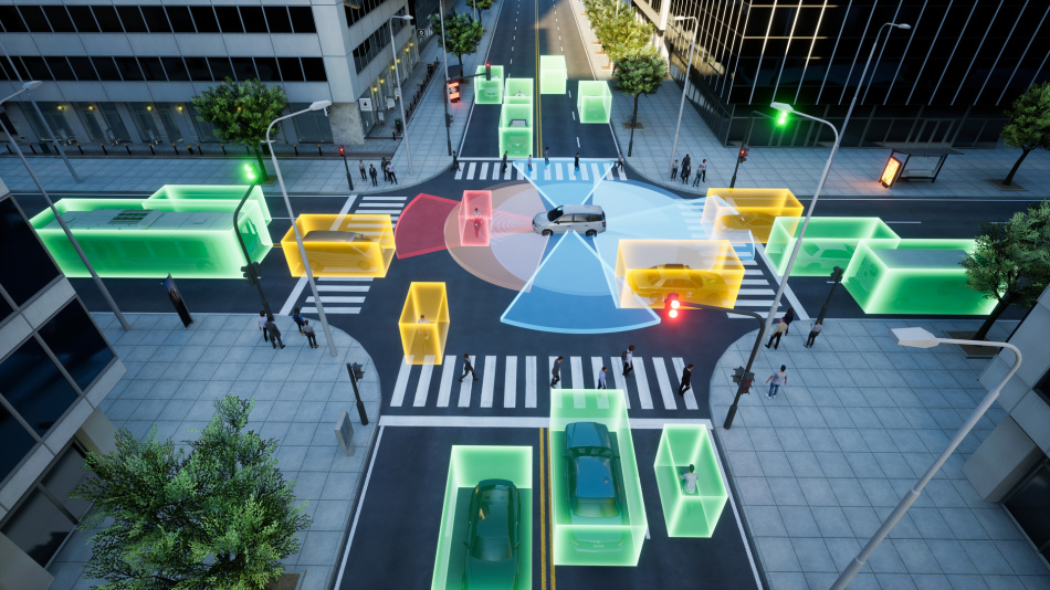 Visualisierung des autonomen Fahrens in der Stadt